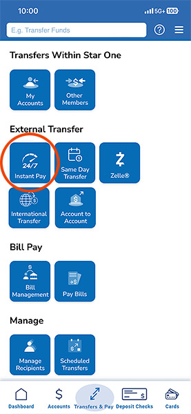 Instant Pay in Mobile Banking Instant Pay in Mobile Banking