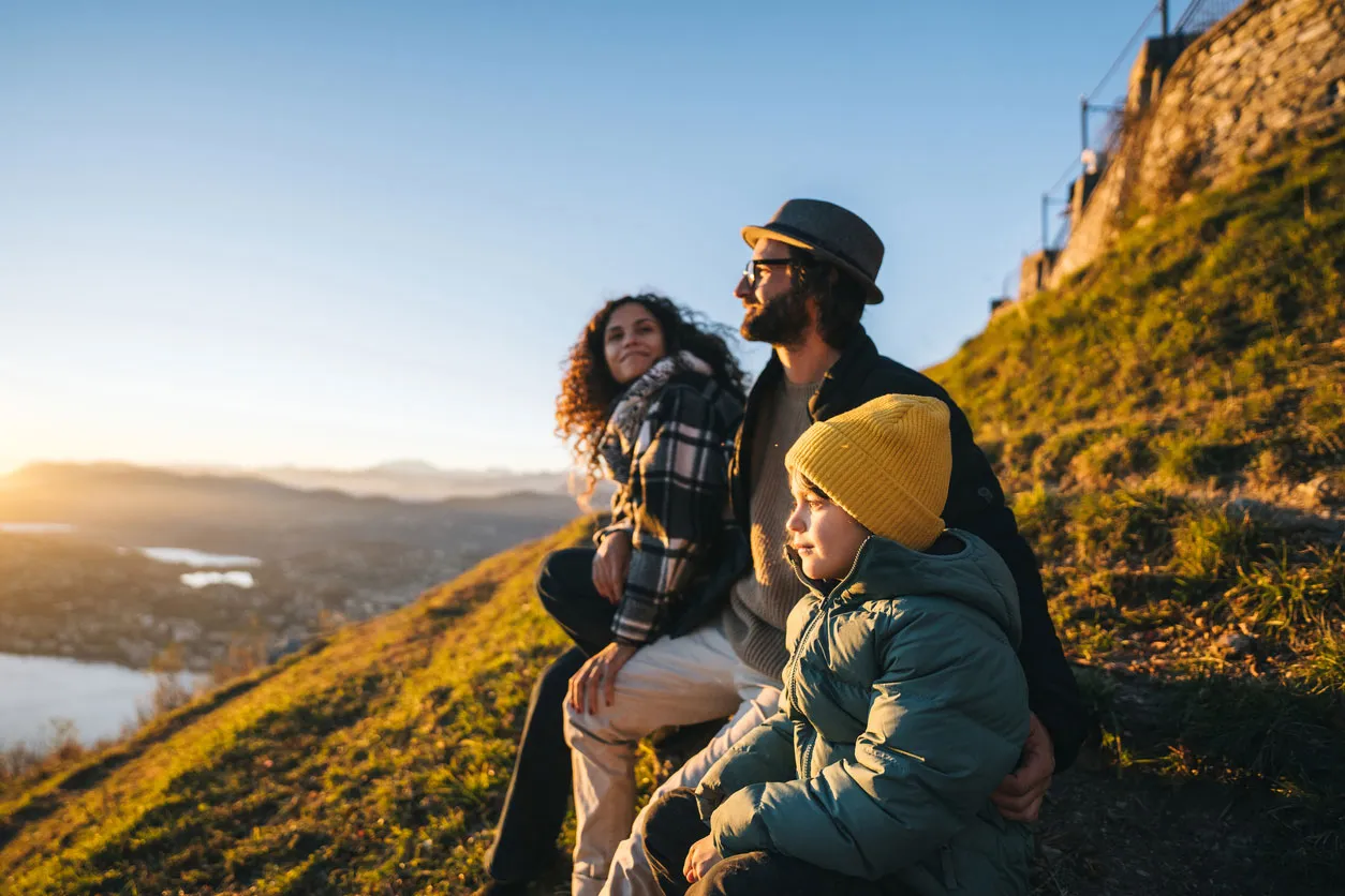 Family enjoys time together on mountain top